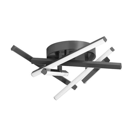 Dainolite Carly 20in 1-Light LED Flush Mount | Modern Matte Black and White Silicone | Hallway & Kitchen | 20 x 20 x 7 in | Model CAY-1630LEDFH-MB