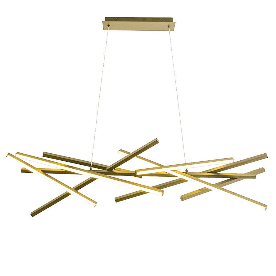 Dainolite Carly 55in 1-Light LED Chandelier | Transitional Aged Brass and White Acrylic | Dining Room & Living Room | Model CAY-5562LEDHC-AGB