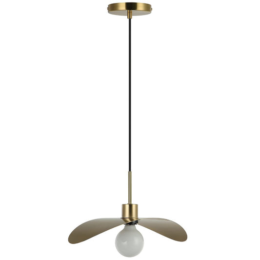 Dainolite Christobel 16in 1-Light Pendant | Aged Brass Metal and White Glass | Kitchen Island & Dining Room | 16 x 7 x 9.5 in | Model CBL-161P-AGB