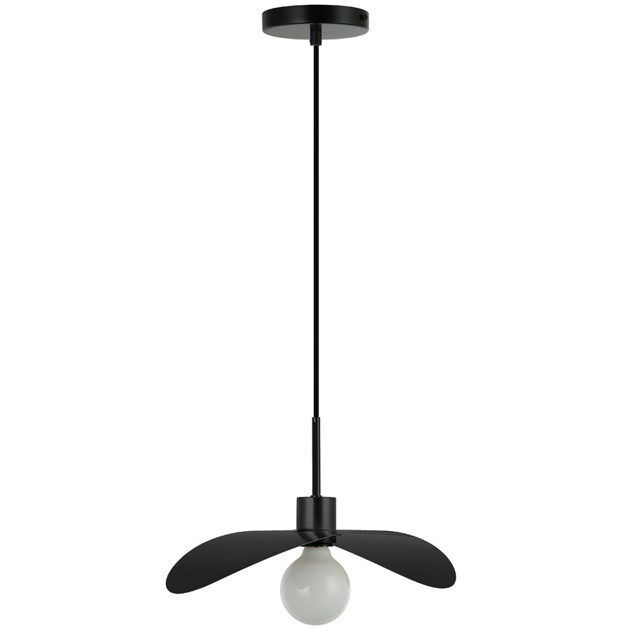 Dainolite Christobel 16in 1-Light Pendant | Matte Black Metal and White Glass | Kitchen Island & Dining Room | 16 x 7 x 9.5 in | Model CBL-161P-MB