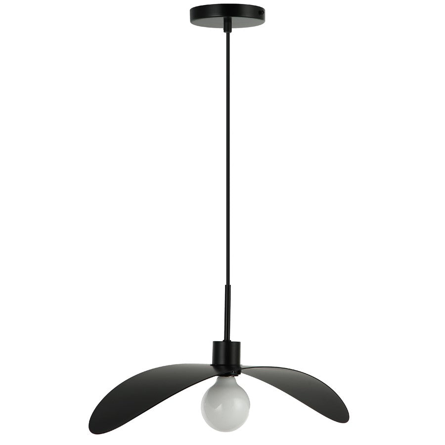 Dainolite Christobel 20in 1-Light Pendant | Contemporary Matte Black and White Glass | Kitchen Island & Dining Room | Model CBL-201P-MB