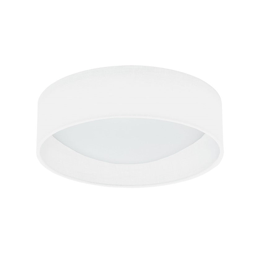 Dainolite CFLD-1114-198F 11in 1-Light LED Flush Mount | Contemporary Eggshell Fabric and Satin Chrome Steel | Bedroom | Model CFLD-1114-198F