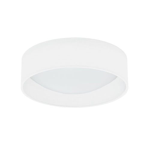 Dainolite CFLD-1114-198F 11in 1-Light LED Flush Mount | Contemporary Eggshell Fabric and Satin Chrome Steel | Bedroom | Model CFLD-1114-198F