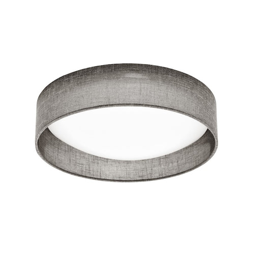 Dainolite CFLD-1114-2423 11in 1-Light Flush Mount | Grey Fabric and Satin Chrome Steel | Bedroom & Hallway | 11 x 11 x 3 in | Model CFLD-1114-2423