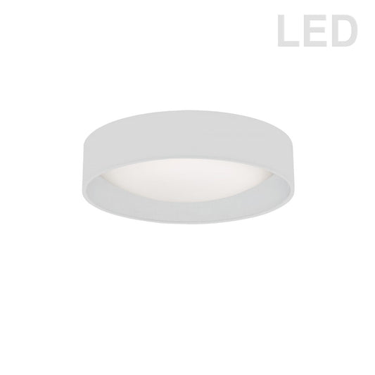 Dainolite CFLD-1114-790 11in 1-Light Flush Mount | White Fabric and Satin Chrome Acrylic | Bathroom & Kitchen | 11 x 11 x 3 in | Model CFLD-1114-790