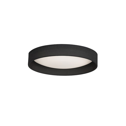 Dainolite 11in 1-Light LED Flush Mount | Black Fabric Shade with Satin Chrome Base | Bedroom & Hallway | 11 x 11 x 3 in | Model CFLD-1114-797