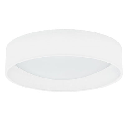 Dainolite 15in 1-Light LED Flush Mount | Eggshell Fabric Shade with Satin Chrome Base | Bedroom & Hallway | 15 x 15 x 3 in | Model CFLD-1522-198F