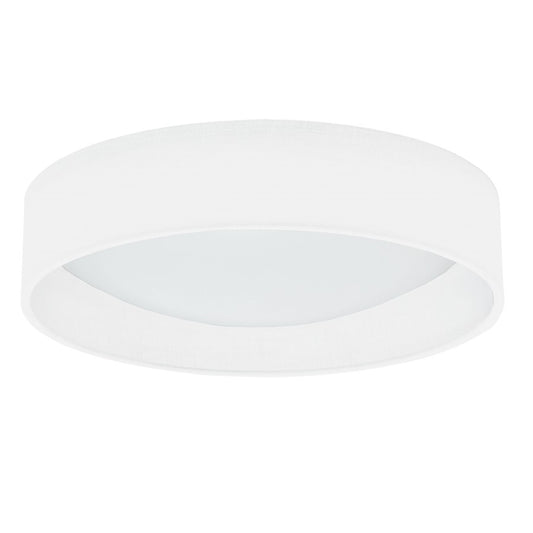 Dainolite 15in 1-Light LED Flush Mount | Eggshell Fabric Shade with Satin Chrome Base | Bedroom & Hallway | 15 x 15 x 3 in | Model CFLD-1522-198F
