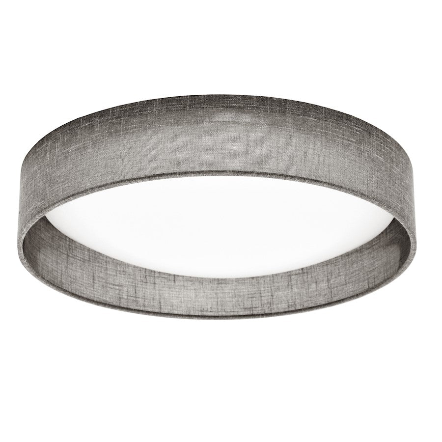 Dainolite CFLD-1522 15in 1-Light Flush Mount | Black Fabric and Satin Chrome Steel | Bedroom & Hallway | 15 x 15 x 3 in | Model CFLD-1522-2423