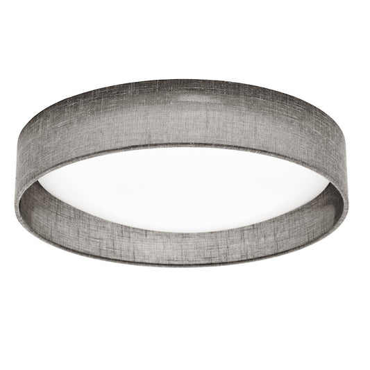 Dainolite CFLD-1522 15in 1-Light Flush Mount | Black Fabric and Satin Chrome Steel | Bedroom & Hallway | 15 x 15 x 3 in | Model CFLD-1522-2423
