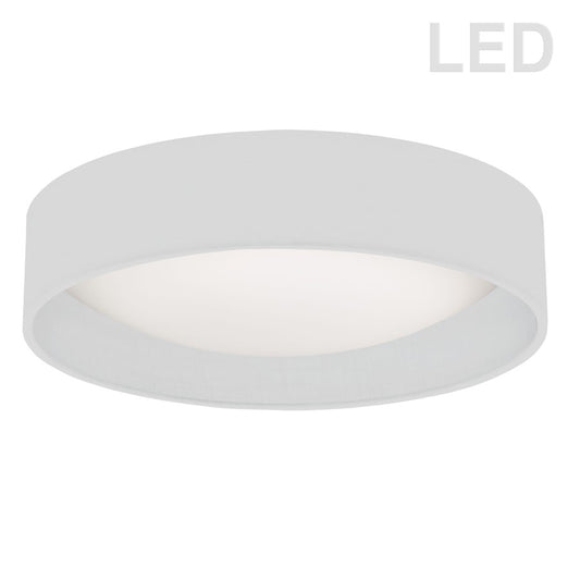 Dainolite CFLD-1522 15in 1-Light Flush Mount | White Fabric and Satin Chrome Acrylic | Bathroom & Kitchen | 15 x 15 x 3 in | Model CFLD-1522-790