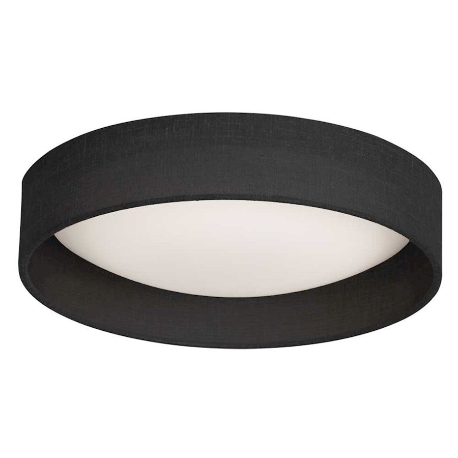 Dainolite CFLD-1522 15in 1-Light Flush Mount | Black Fabric and Satin Chrome Steel | Bedroom & Hallway | 15 x 15 x 3 in | Model CFLD-1522-797