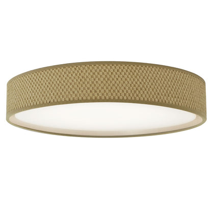 Dainolite Corinne 15in 1-Light Flush Mount | Natural Seagrass and White Acrylic | Bedroom & Hallway | 15 x 15 x 3 in | Model CFLD-1522-NAT