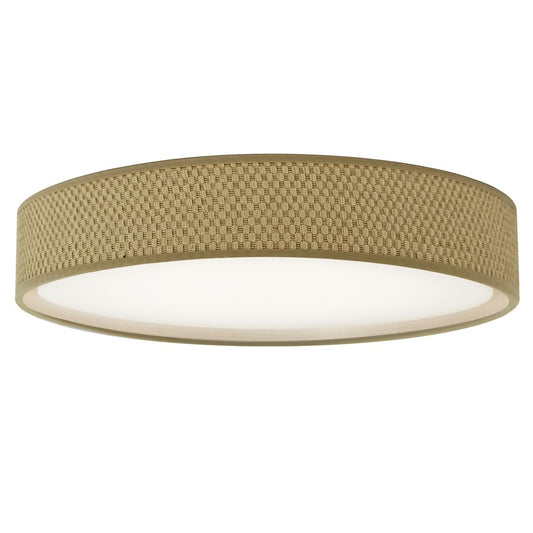 Dainolite Corinne 15in 1-Light Flush Mount | Natural Seagrass and White Acrylic | Bedroom & Hallway | 15 x 15 x 3 in | Model CFLD-1522-NAT