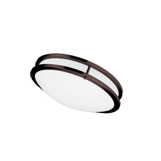 Dainolite LED 12in 1-Light Flush Mount | Bronze and White Plastic/Metal | Kitchen & Hallway | 12 x 12 x 4 in | Model CFLED-C1218-BZ