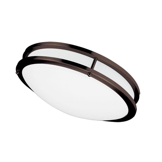 Dainolite LED 16in 1-Light Flush Mount | Bronze and White Acrylic | Bedroom & Hallway | 16 x 16 x 4.25 in, 26W Dimmable | Model CFLED-C1626-BZ