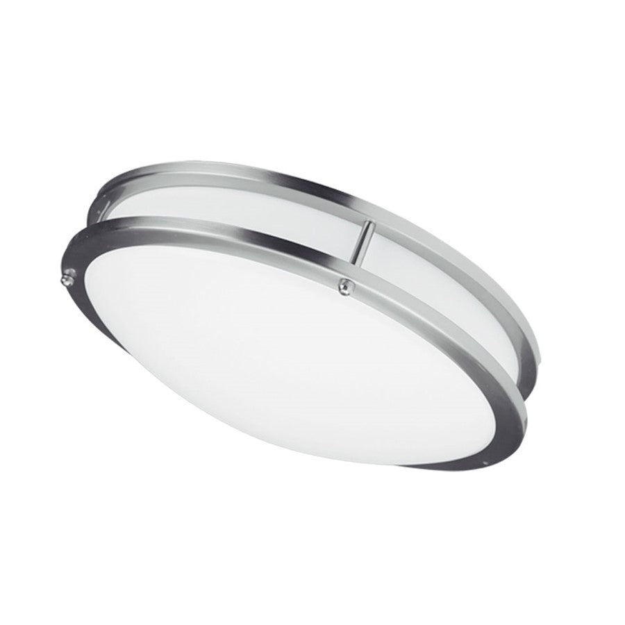 Dainolite LED 16in 1-Light Flush Mount | Satin Chrome and White Acrylic | Bedroom & Hallway | 16 x 16 x 4.25 in, 26W Dimmable | Model CFLED-C1626-SC