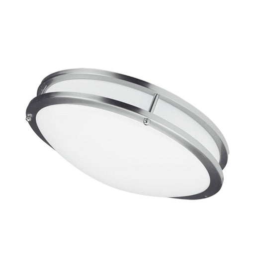 Dainolite LED 16in 1-Light Flush Mount | Satin Chrome and White Acrylic | Bedroom & Hallway | 16 x 16 x 4.25 in, 26W Dimmable | Model CFLED-C1626-SC