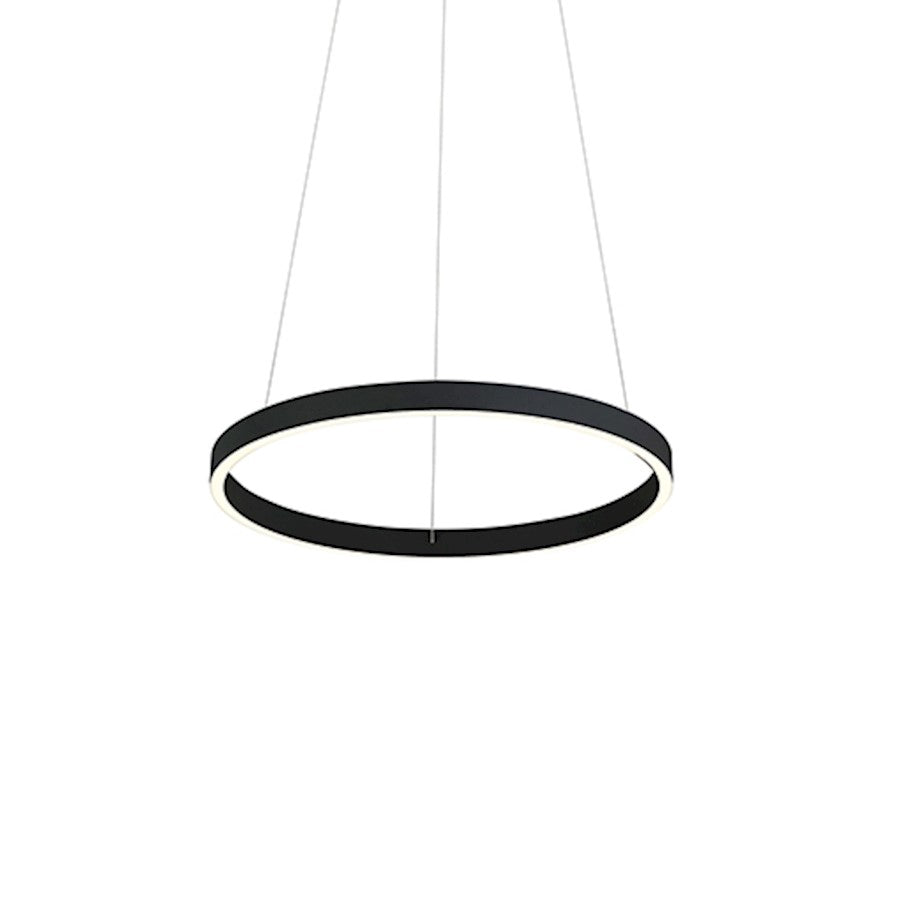 Dainolite Circulo 24in 1-Light Chandelier | Modern Matte Black and White Acrylic | Kitchen Island & Dining Room | Model CIR-2434C-MB