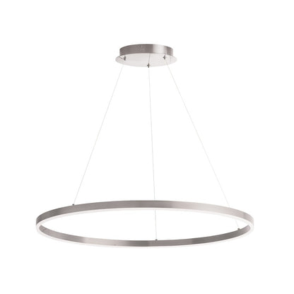 Dainolite Circulo 32in 1-Light Chandelier | Modern Silver and White Acrylic | Dining Room & Foyer | 4725 Lumens, 5CCT | Model CIR-3263C-5CCT-SV