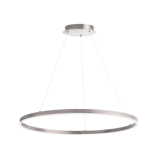 Dainolite Circulo 32in 1-Light Chandelier | Modern Silver and White Acrylic | Dining Room & Foyer | 4725 Lumens, 5CCT | Model CIR-3263C-5CCT-SV