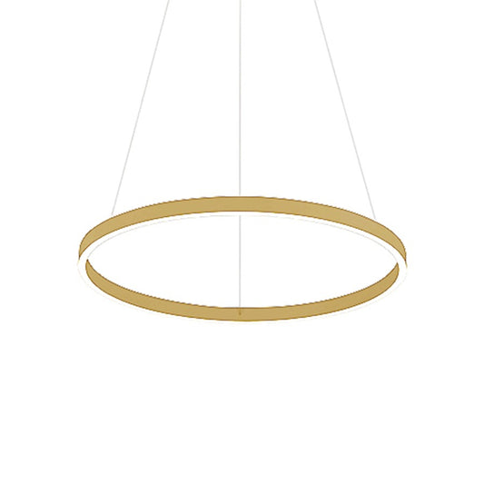 Dainolite Circulo 63in 1-Light Chandelier | Modern Aged Brass and White Acrylic | Dining Room & Foyer | 4725 Lumens, 3000K | Model CIR-3263C-AGB
