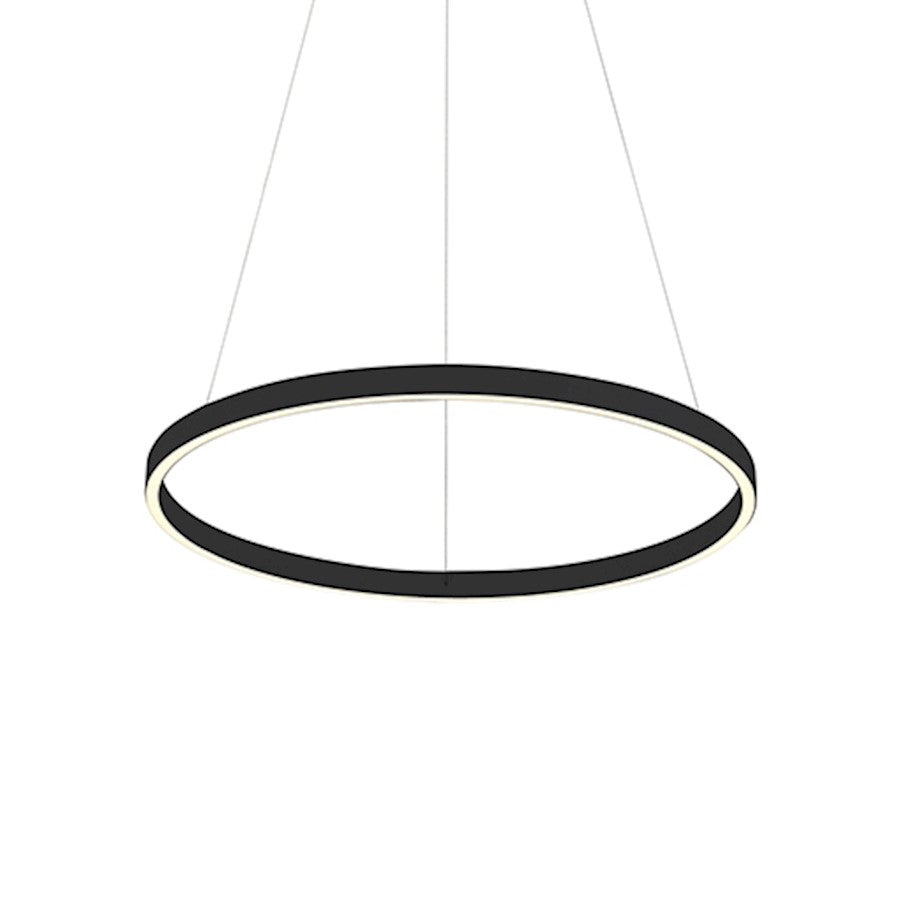Dainolite Circulo 63in 1-Light Chandelier | Modern Matte Black and White Acrylic | Dining Room & Foyer | 4725 Lumens, 3000K | Model CIR-3263C-MB