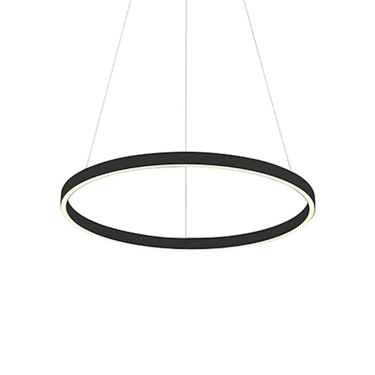 Dainolite Circulo 63in 1-Light Chandelier | Modern Matte Black and White Acrylic | Dining Room & Foyer | 4725 Lumens, 3000K | Model CIR-3263C-MB