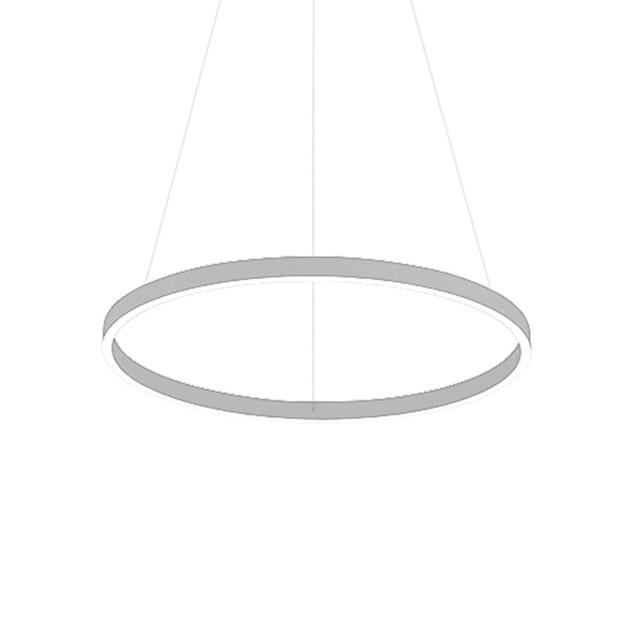 Dainolite Circulo 63in 1-Light Chandelier | Modern Silver and White Acrylic | Dining Room & Foyer | 4725 Lumens, 3000K, Dimmable | Model CIR-3263C-SV