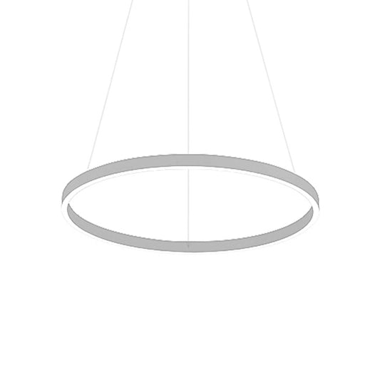 Dainolite Circulo 63in 1-Light Chandelier | Modern Silver and White Acrylic | Dining Room & Foyer | 4725 Lumens, 3000K, Dimmable | Model CIR-3263C-SV