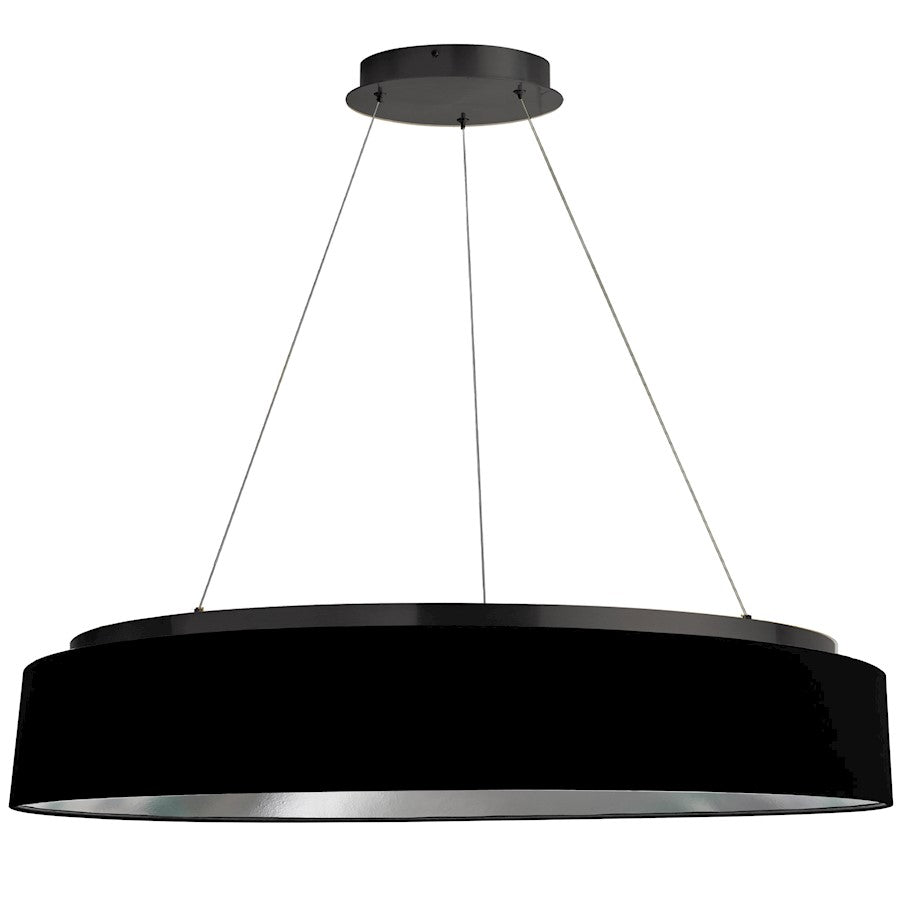 Dainolite Circulo 34in 1-Light Chandelier | Modern Black Fabric and Matte Black Metal | Kitchen Island & Dining Room | 34 x 34 x | Model CIR-3463C-MB-697