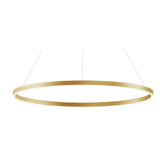 Dainolite Circulo 44in 1-Light Chandelier | Modern Aged Brass and White Silicone | Kitchen Island & Dining Room | 44 x 18 x 2 in | Model CIR-4463C-AGB