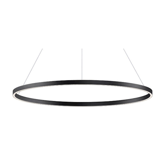 Dainolite Circulo 44in 1-Light Chandelier | Modern Matte Black and White Silicone | Kitchen Island & Dining Room | 44 x 18 x 2 in | Model CIR-4463C-MB