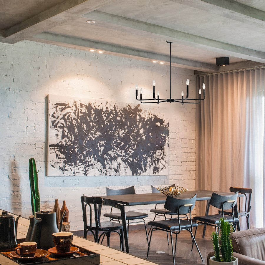 Dainolite Colette 32in 8-Light Chandelier | Contemporary Matte Black Metal | Kitchen & Dining Room | 32 x 32 x 5 in | Model CLT-328-MB