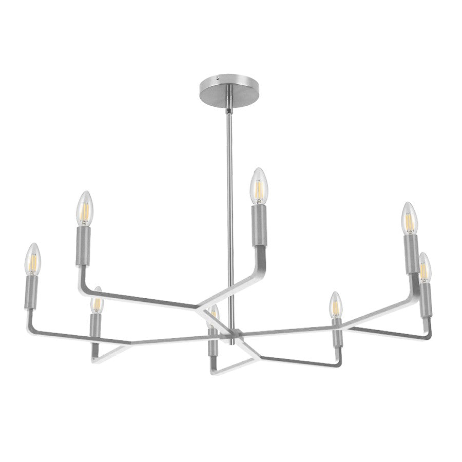 Dainolite Colette 32in 8-Light Chandelier | Contemporary Polished Chrome Metal | Kitchen & Dining Room | 32 x 32 x 5.25 in | Model CLT-328-PC