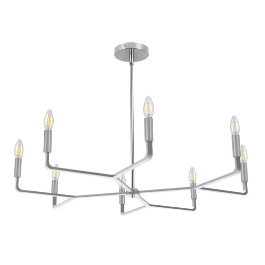 Dainolite Colette 32in 8-Light Chandelier | Contemporary Polished Chrome Metal | Kitchen & Dining Room | 32 x 32 x 5.25 in | Model CLT-328-PC