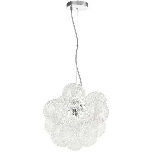 Dainolite Charlize 13in 3-Light Pendant | Contemporary Polished Chrome and Clear Glass | Kitchen Island & Dining Room | Model CLZ-133P-PC