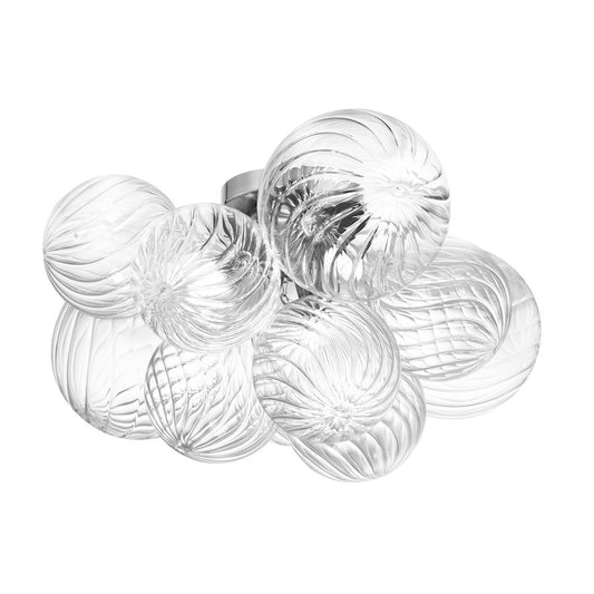 Dainolite Charlize 14in 3-Light Flush Mount | Contemporary Polished Chrome and Clear Glass | Bedroom & Hallway | 14 x 14 x 11 in | Model CLZ-143FH-PC