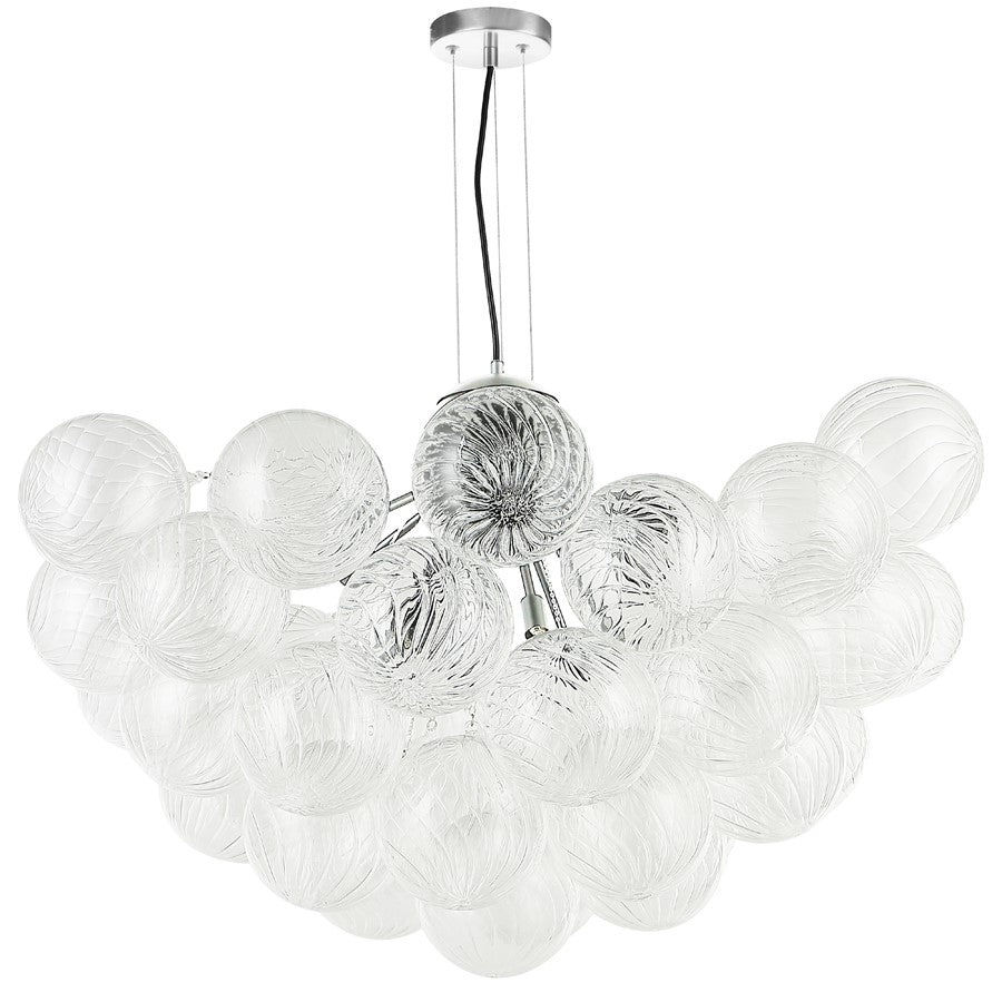 Dainolite Charlize 36in 12-Light Chandelier | Contemporary Polished Chrome and Clear Glass | Dining Room & Living Room | Model CLZ-3612C-PC
