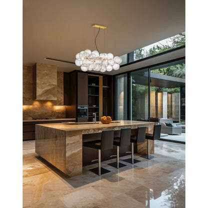 Dainolite Charlize 41in 10-Light Horizontal Pendant | Contemporary Aged Brass and Clear Glass | Dining Room & Kitchen Island | Model CLZ-418HP-AGB