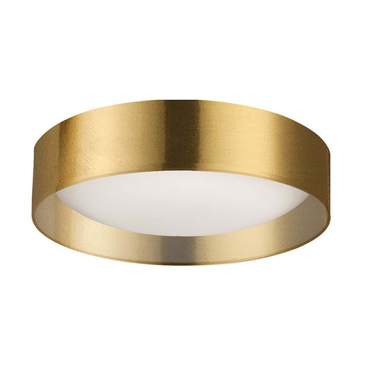 Dainolite Carmen 11in 1-Light Flush Mount | Modern Aged Brass and White Acrylic | Bedroom & Hallway | 11 x 11 x 3 in | Model CMN-1114LEDFH-AGB