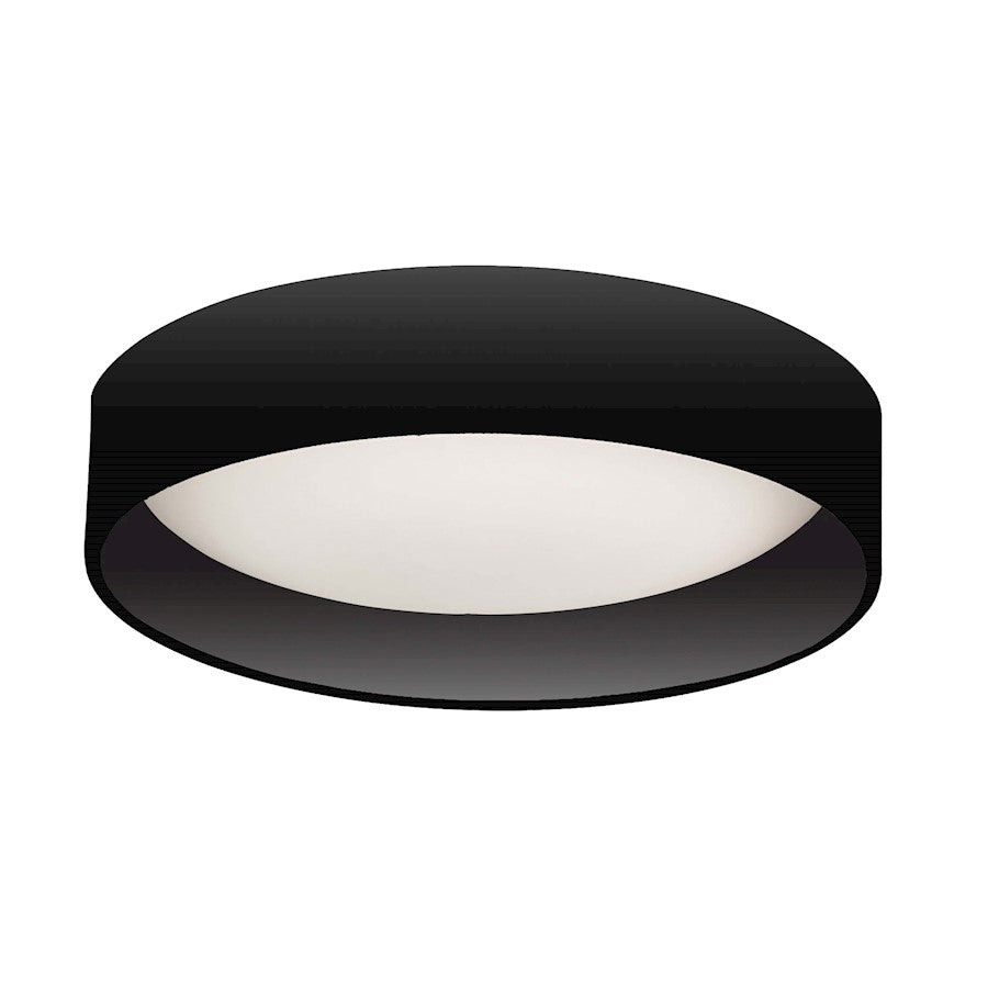 Dainolite Carmen 11in 1-Light Flush Mount | Modern Matte Black and White Acrylic | Bedroom & Hallway | 11 x 11 x 3 in | Model CMN-1114LEDFH-MB