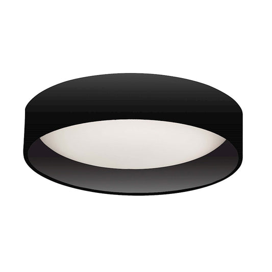 Dainolite Carmen 11in 1-Light Flush Mount | Modern Matte Black and White Acrylic | Bedroom & Hallway | 11 x 11 x 3 in | Model CMN-1114LEDFH-MB