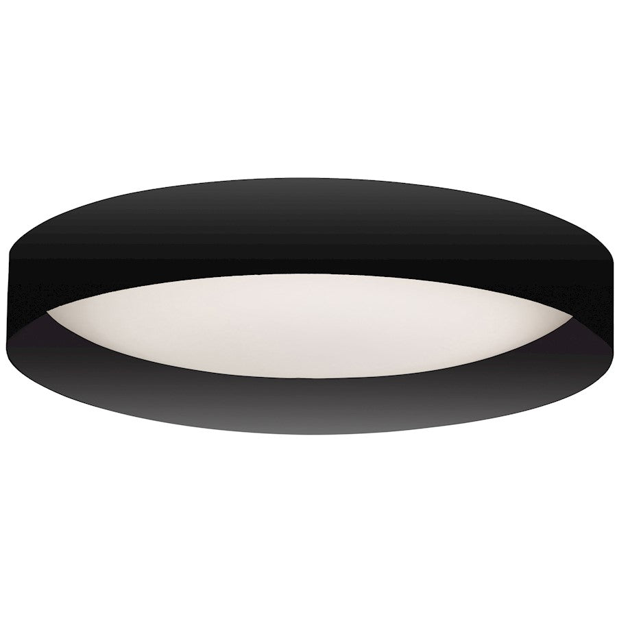 Dainolite Carmen 15in 1-Light Flush Mount | Modern Matte Black and White Acrylic | Bedroom & Hallway | 15 x 15 x 3 in | Model CMN-1522LEDFH-MB