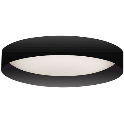 Dainolite Carmen 15in 1-Light Flush Mount | Modern Matte Black and White Acrylic | Bedroom & Hallway | 15 x 15 x 3 in | Model CMN-1522LEDFH-MB