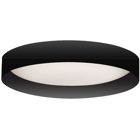 Dainolite Carmen 15in 1-Light Flush Mount | Modern Matte Black and White Acrylic | Bedroom & Hallway | 15 x 15 x 3 in | Model CMN-1522LEDFH-MB
