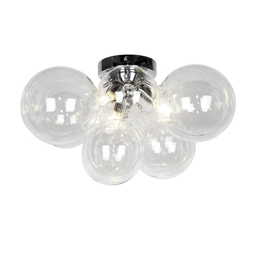 Dainolite Comet 14in 3-Light Flush Mount | Contemporary Polished Chrome and Clear Glass | Bedroom & Hallway | 14 x 14 x 12 in | Model CMT-143FH-CLR-PC