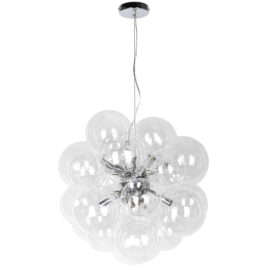 Dainolite Comet 20in 6-Light Pendant | Contemporary Polished Chrome and Clear Glass | Kitchen Island & Dining Room | Model CMT-206P-CLR-PC