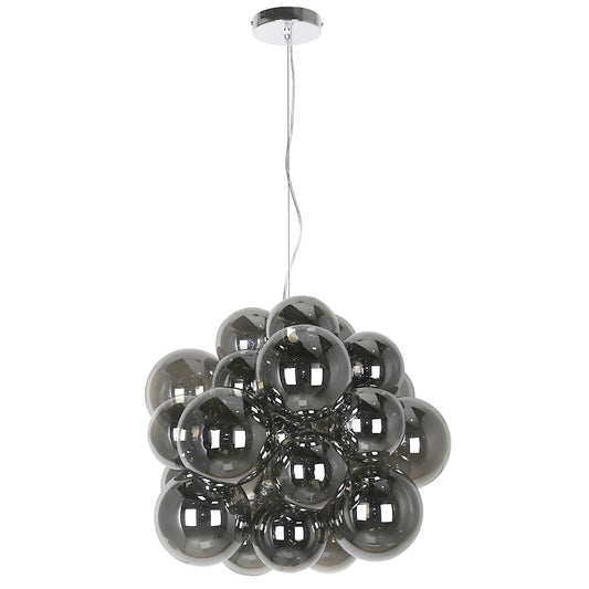 Dainolite Comet 20in 6-Light Pendant | Contemporary Polished Chrome and Smoked Glass | Kitchen Island & Dining Room | Model CMT-206P-SM-PC