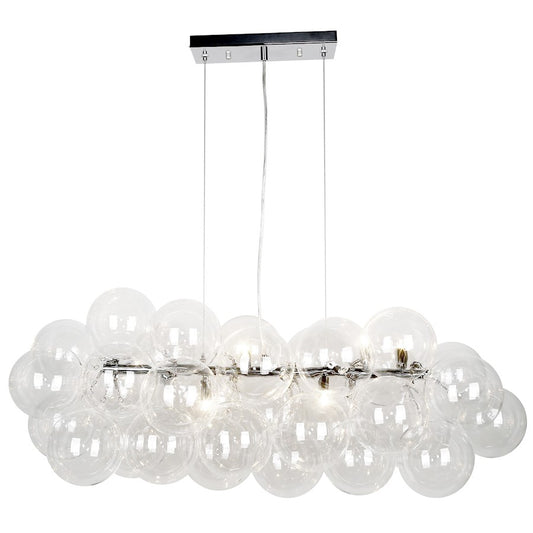 Dainolite Comet 41in 10-Light Horizontal Pendant | Contemporary Polished Chrome and Clear Glass | Kitchen Island & Dining | Model CMT-418HP-CLR-PC